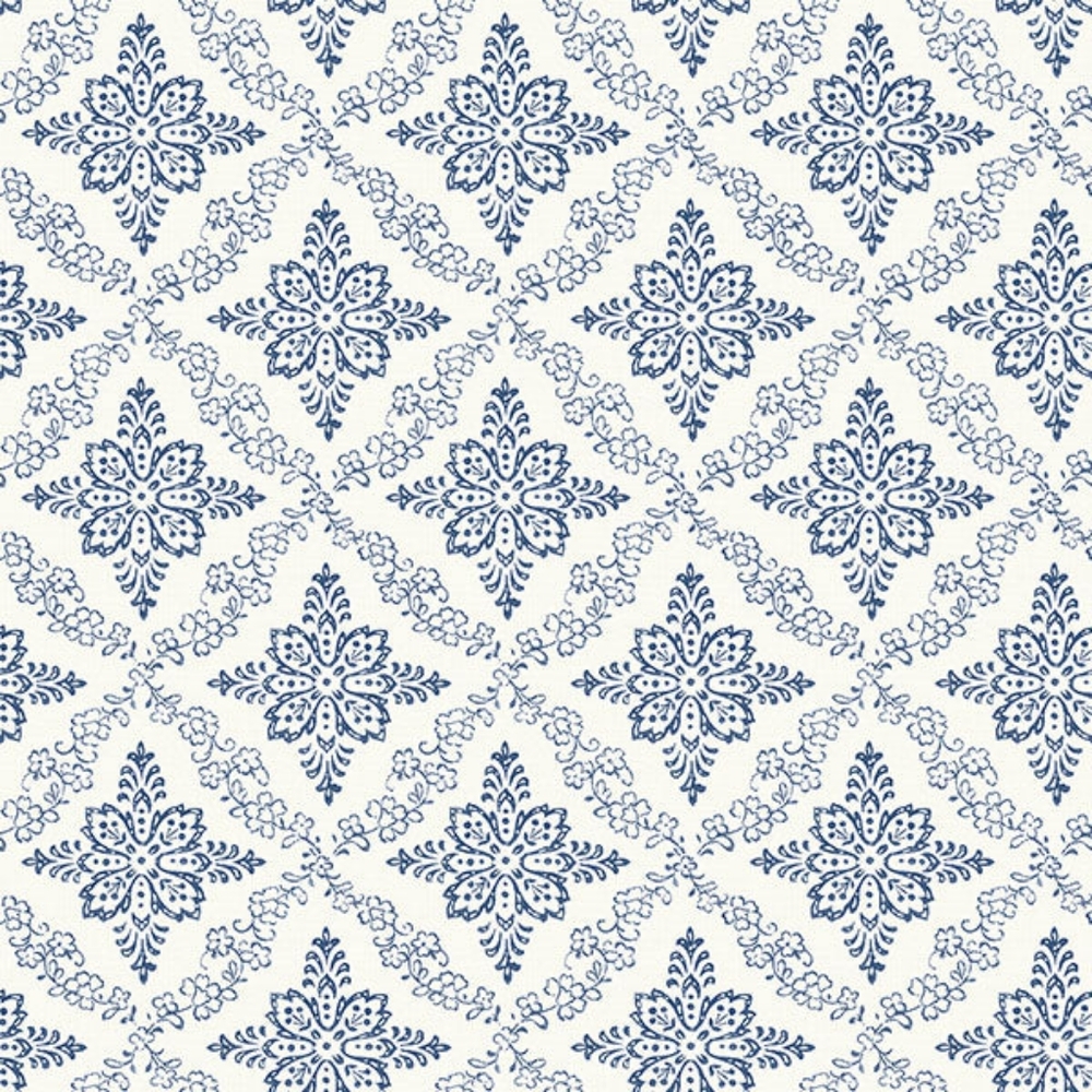 Wallpaper Wynona Geometric Floral White & Navy